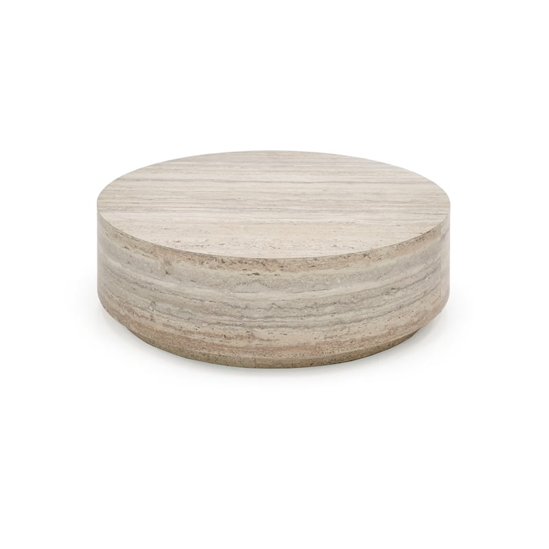 Nova Domus Roma - Modern Travertine Round Coffee Table