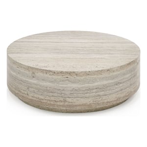 Nova Domus Roma - Modern Travertine Round Coffee Table