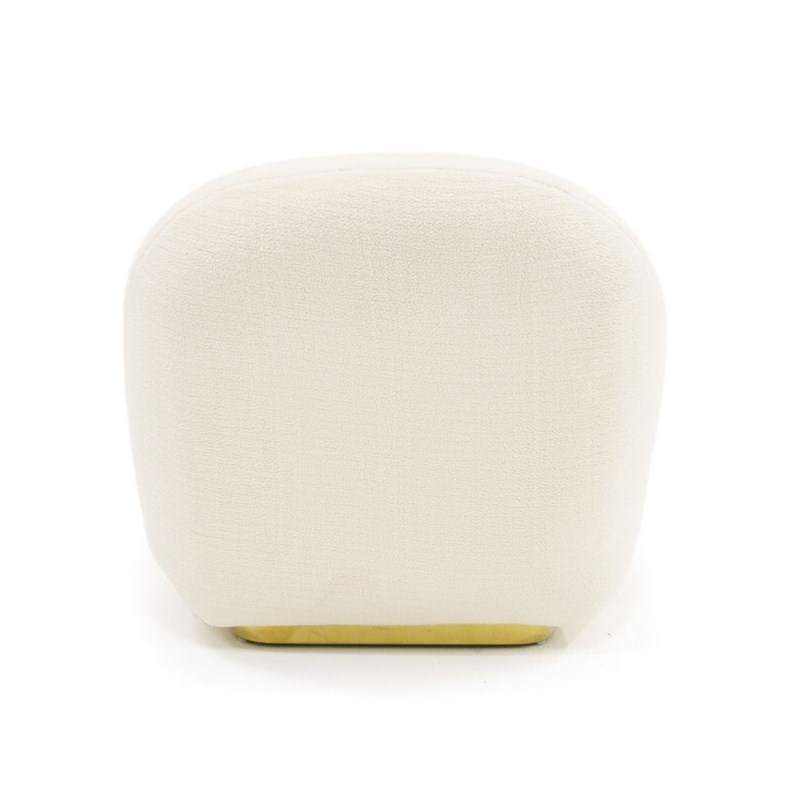 Modrest Crestone Upholstered Modern Fabric Accent Chair in White
