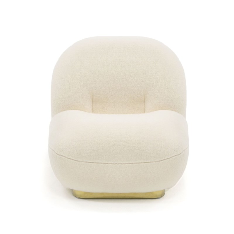 Modrest Crestone Upholstered Modern Fabric Accent Chair in White