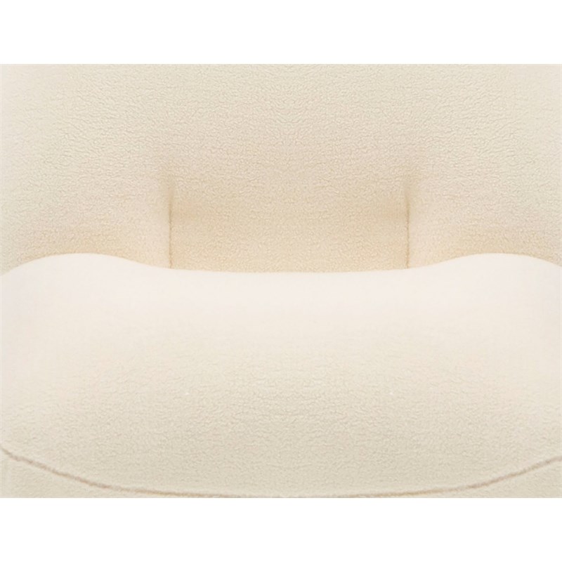 Modrest Crestone Upholstered Modern Fabric Accent Chair in White