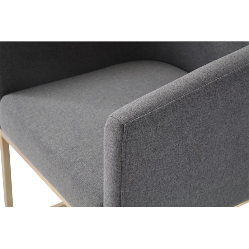 Modrest Yukon Upholstered Modern Fabric Dining Chair in Dark Gray
