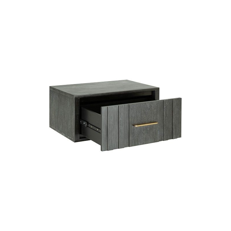 Modrest Manchester Contemporary 1-Drawer Bedroom Nightstand in Dark Gray