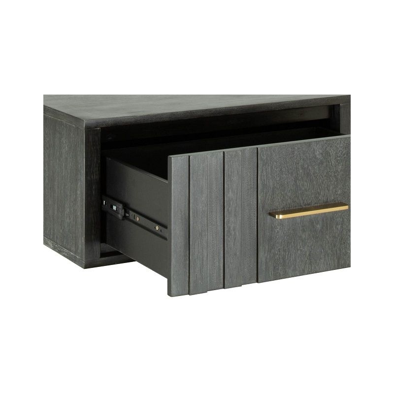 Modrest Manchester Contemporary 1-Drawer Bedroom Nightstand in Dark Gray