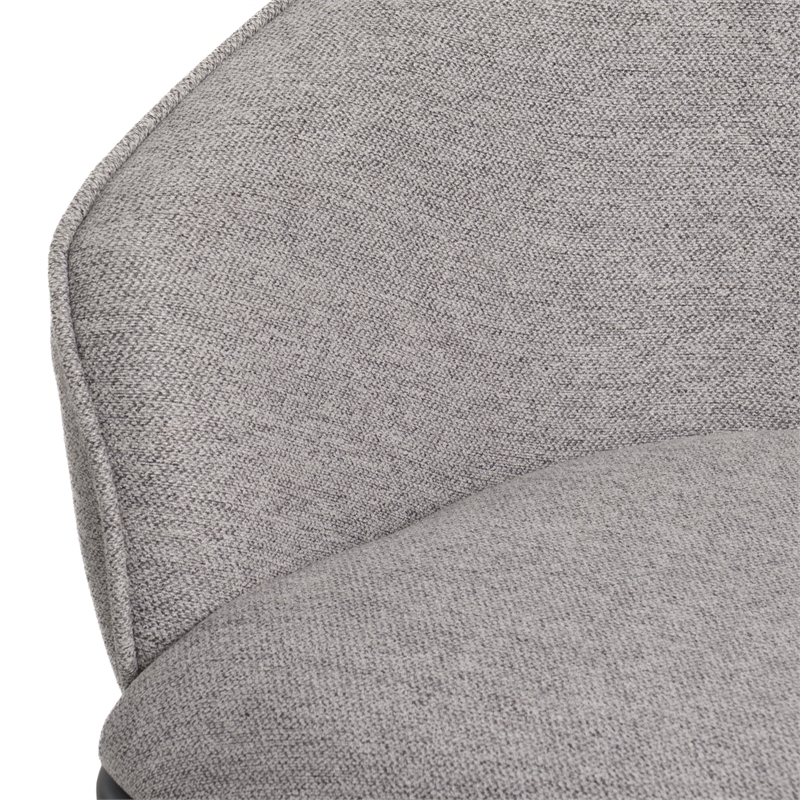 Modrest Rumi Upholstered Modern Fabric Counter Stool in Gray/Black