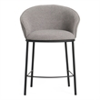 Modrest Rumi Upholstered Modern Fabric Counter Stool in Gray/Black