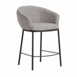 Modrest Rumi Upholstered Modern Fabric Counter Stool in Gray/Black