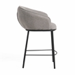 Modrest Rumi Upholstered Modern Fabric Counter Stool in Gray/Black
