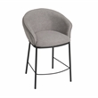 Modrest Rumi Upholstered Modern Fabric Counter Stool in Gray/Black