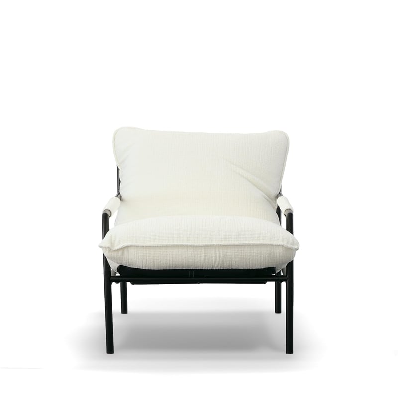 Modrest Calumet Upholstered Modern Fabric Accent Chair in White