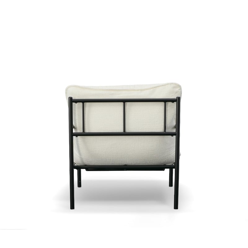 Modrest Calumet Upholstered Modern Fabric Accent Chair in White