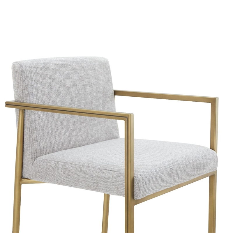 Modrest Burnham Upholstered Modern Fabric Counter Stool in Light Gray
