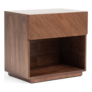 Nova Domus Kamela 1-Drawer Engineered Wood Nightstand in Walnut