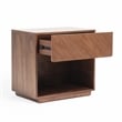 Nova Domus Kamela 1-Drawer Engineered Wood Nightstand in Walnut