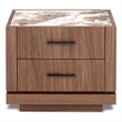 Modrest Nova Domus Bailey 2-Drawer Engineered Wood Nightstand in Walnut