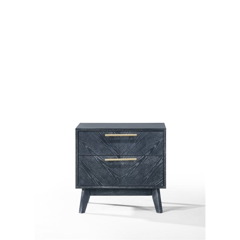 Modrest Diana 2-Drawer Engineered Wood Nightstand in Gray Ash