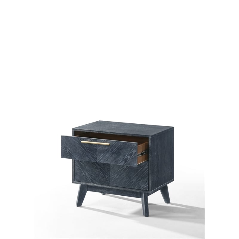 Modrest Diana 2-Drawer Engineered Wood Nightstand in Gray Ash