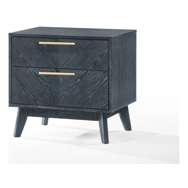 Modrest Diana 2-Drawer Engineered Wood Nightstand in Gray Ash