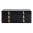 Modrest Token 6-Drawer Engineered Wood Dresser in Black/Gold