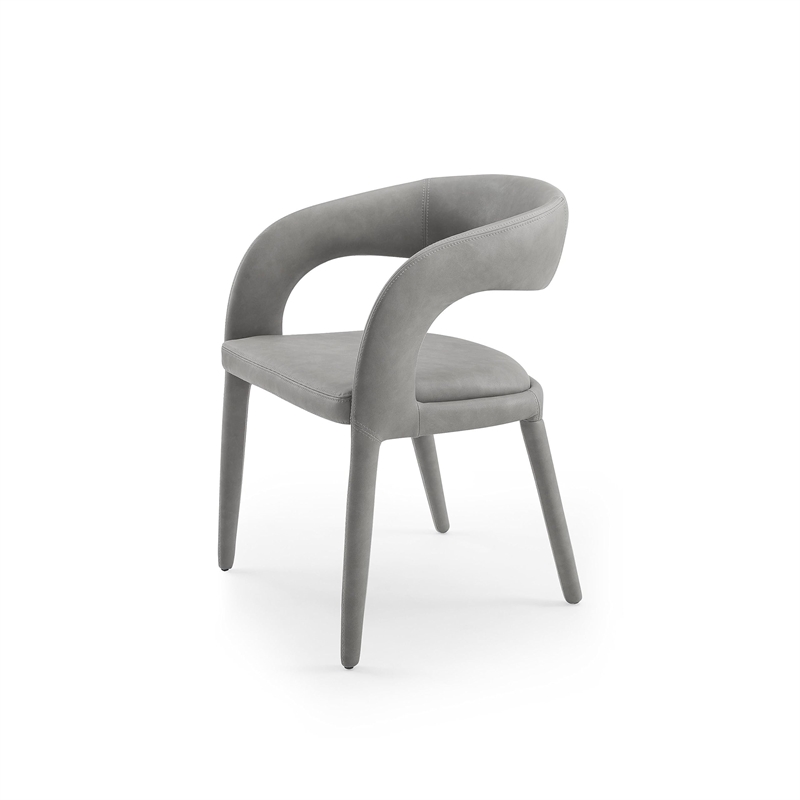 Modrest Faerron Modern Leatherette Upholstered Dining Chair in Gray