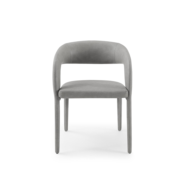 Modrest Faerron Modern Leatherette Upholstered Dining Chair in Gray