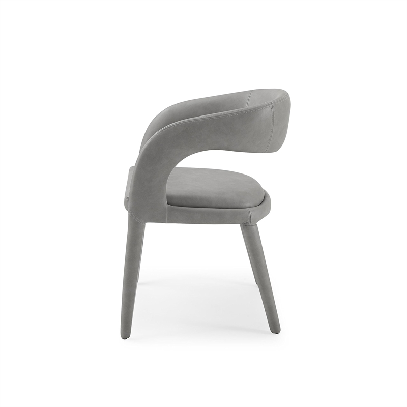 Modrest Faerron Modern Leatherette Upholstered Dining Chair in Gray
