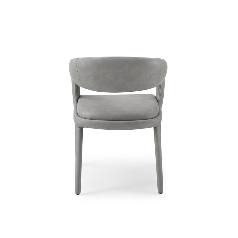 Modrest Faerron Modern Leatherette Upholstered Dining Chair in Gray