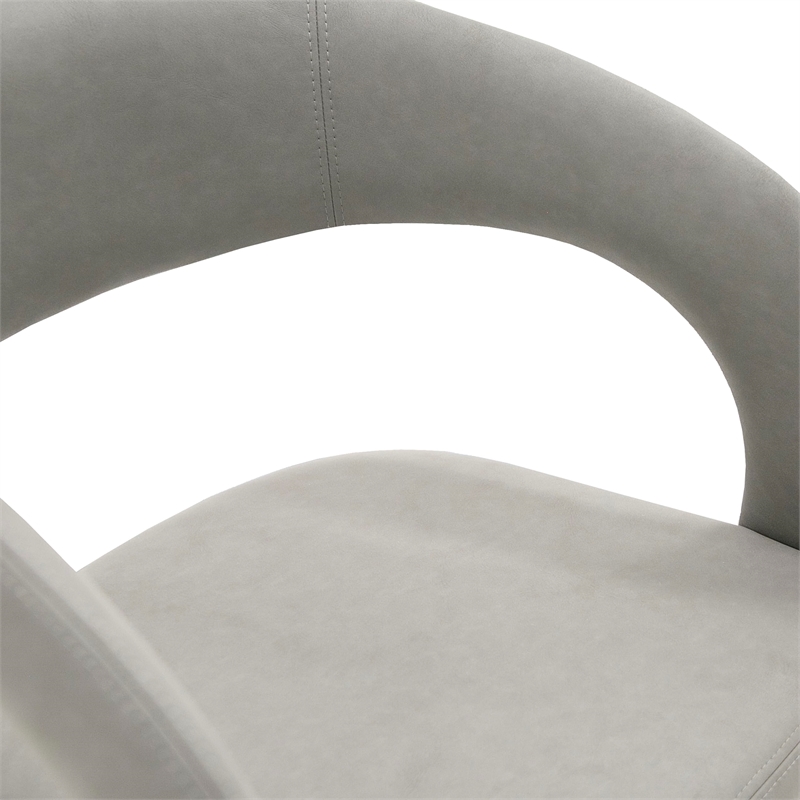 Modrest Faerron Modern Leatherette Upholstered Dining Chair in Gray