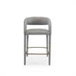 Modrest Faerron Modern Leatherette Upholstered Counter Chair in Gray