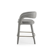 Modrest Faerron Modern Leatherette Upholstered Counter Chair in Gray