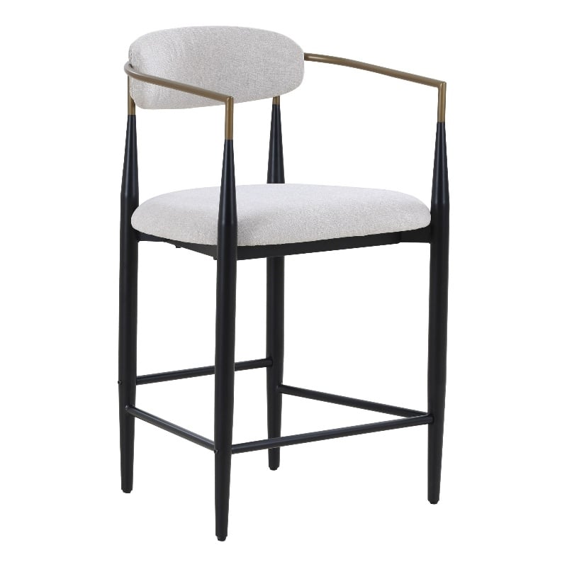 Modrest Buchtel Modern Polyester Fabric Counter Chair in Light Gray