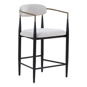 Modrest Buchtel Modern Polyester Fabric Counter Chair in Light Gray