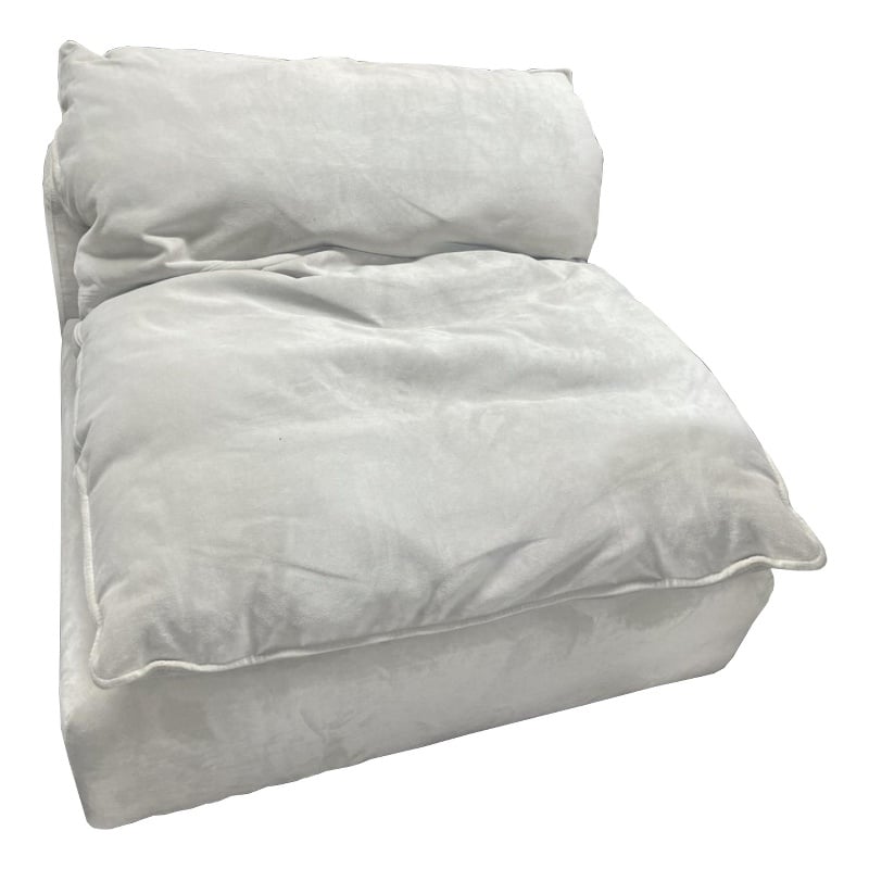 Divani Casa Garman Modern Fabric Upholstered Armless Seater in Light Gray