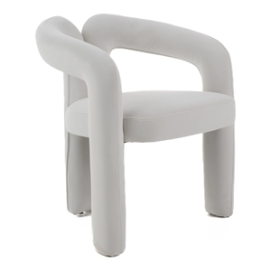 Modrest Ellen Glam Velvet Upholstered Dining Chair in White