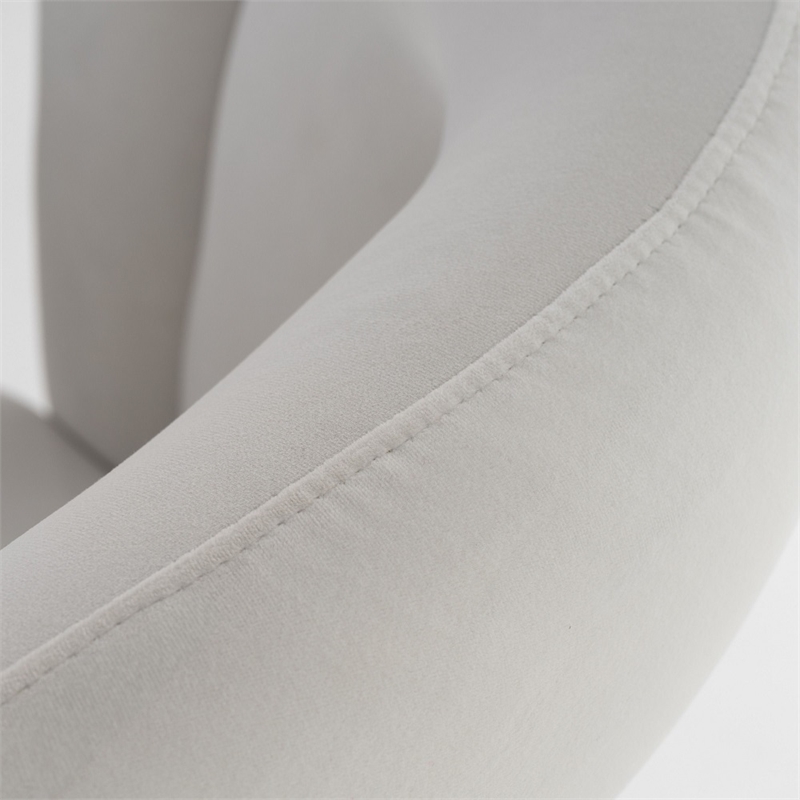 Modrest Ellen Glam Velvet Upholstered Dining Chair in White