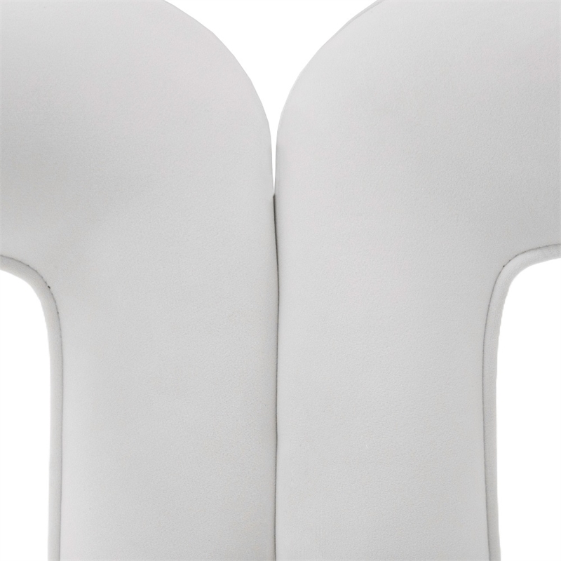 Modrest Ellen Glam Velvet Upholstered Dining Chair in White