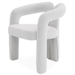 Modrest Ellen Glam Velvet Upholstered Dining Chair in White