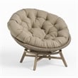 Modrest  Renava Moon Outdoor Modern Polyester Fabric Lounge Chair in Beige