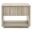 Nova Domus Roma - Modern Travertine + Gold Nightstand