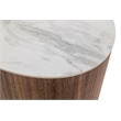 Modrest Chelton Contemporary White Ceramic & Walnut Oval Nightstand