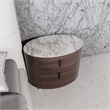 Modrest Chelton Contemporary White Ceramic & Walnut Oval Nightstand