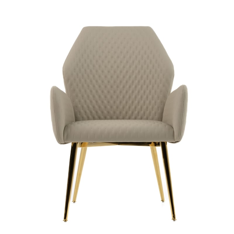Modrest Empress Modern Dining Chair in Beige Patterned Leather