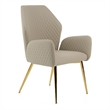 Modrest Empress Modern Dining Chair in Beige Patterned Leather