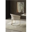 Renfew - Modern Beige Vegan Leather + Champagne Gold Dining Chair