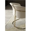 Renfew - Modern Beige Vegan Leather + Champagne Gold Dining Chair