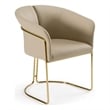 Renfew - Modern Beige Vegan Leather + Champagne Gold Dining Chair