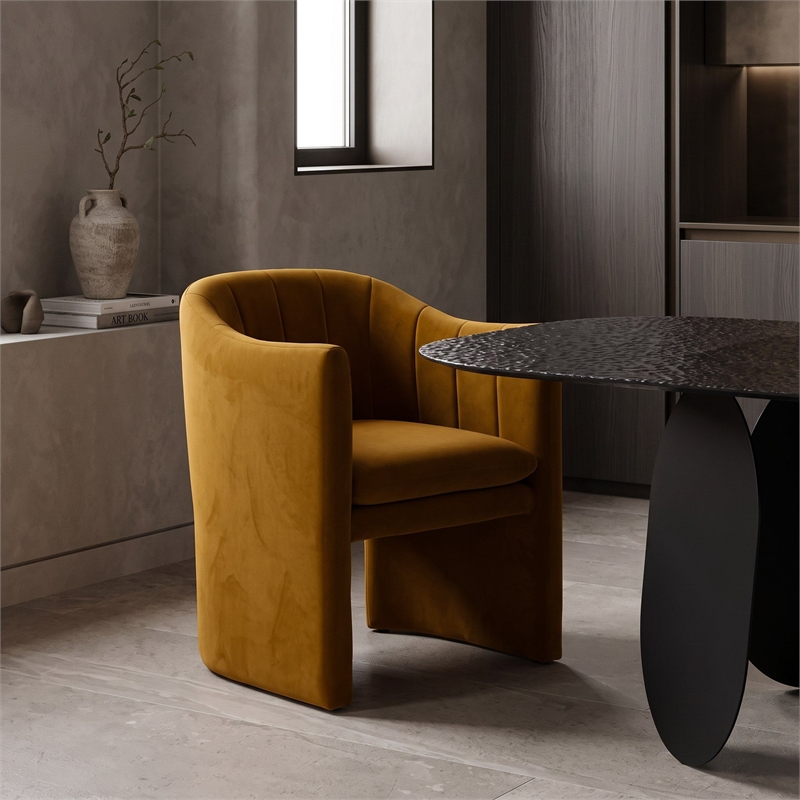 Danube - Modern Burnt Orange Fabric Dining Chair