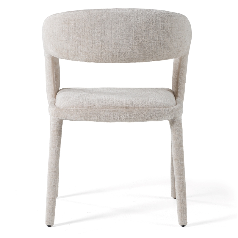 Faerron - Modern Ivory Beige Fabric Dining Chair