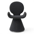Neptune - Contemporary Black Fabric + Brushed Black Gun Dining Chair
