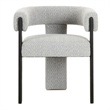 Kenmare - Modern Light Grey Fabric + Black Dining Chair